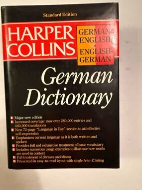 HarperCollins German Dictionary - Black & Red Cover